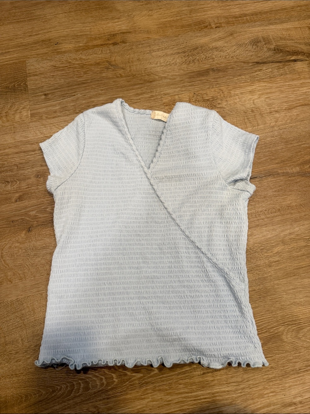 Altar'd State Light Blue Short-Sleeve Wrap Top